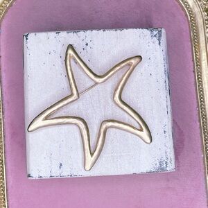 111. Bronze Hammered Starfish Beachy Cruise Brooch